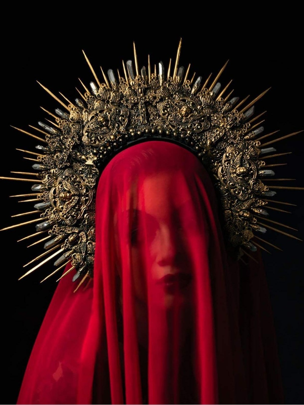 Golden Madonna Halo Crown: Angels and Crystals | Hysteria Machine | OS